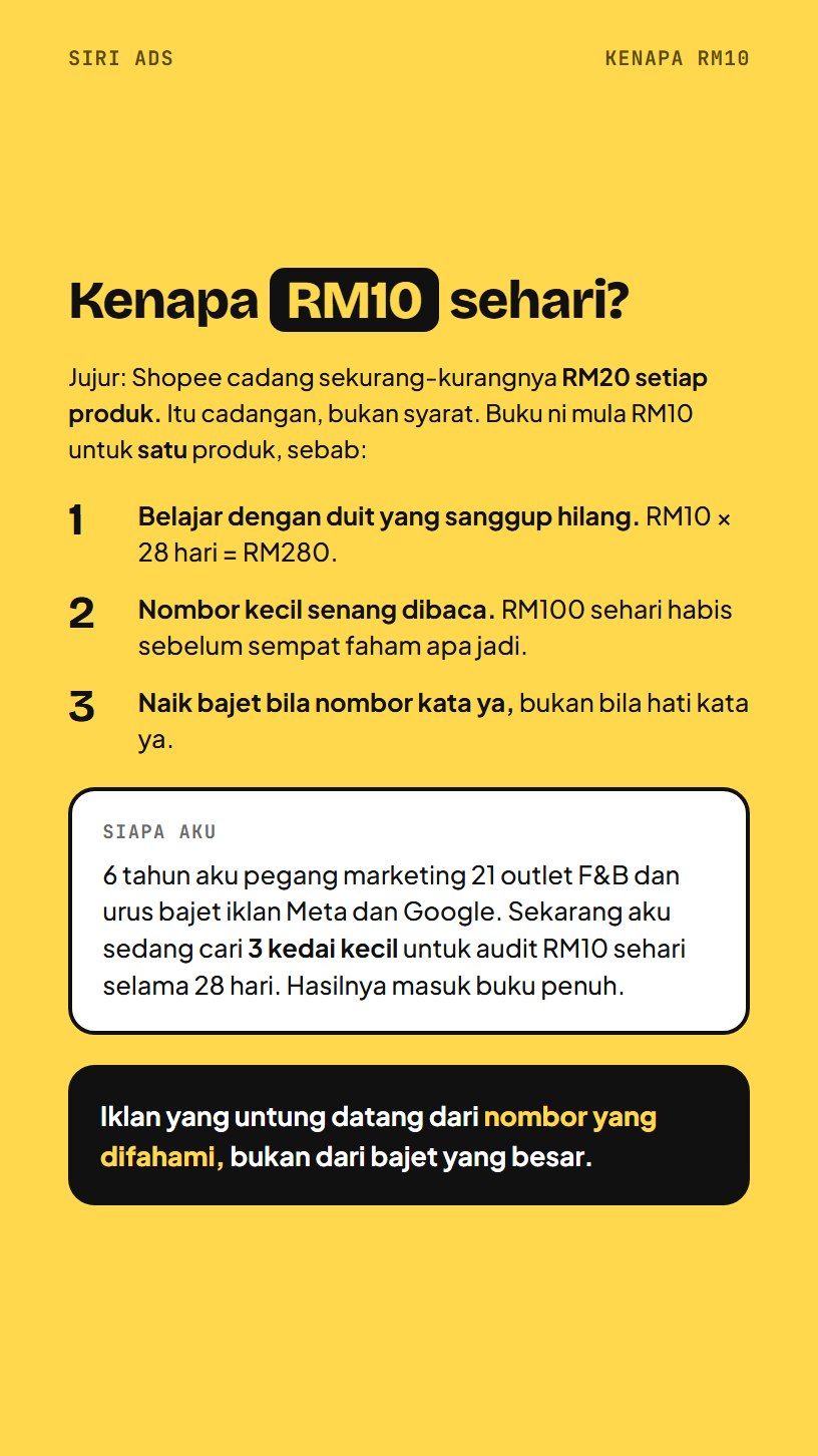Kenapa mula dengan RM10 sehari
